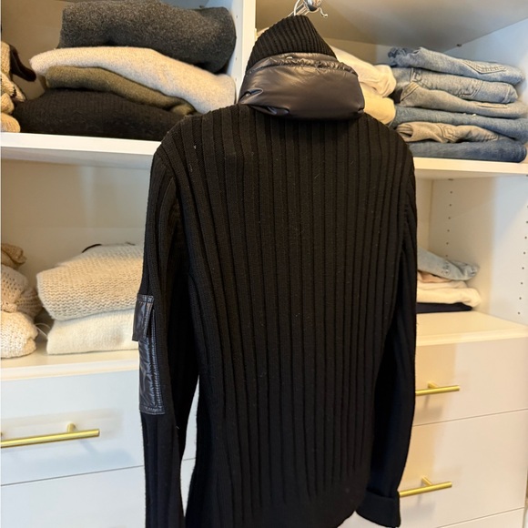 Moncler Black Puffer Jacket/Knit with Glossy Vest Finish - Picture 6 of 8